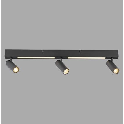 Schöner Wohnen 11794-18 - LED bodové svietidlo DANTE 3×GU10/10 W/230 V + LED/14,4 W čierne