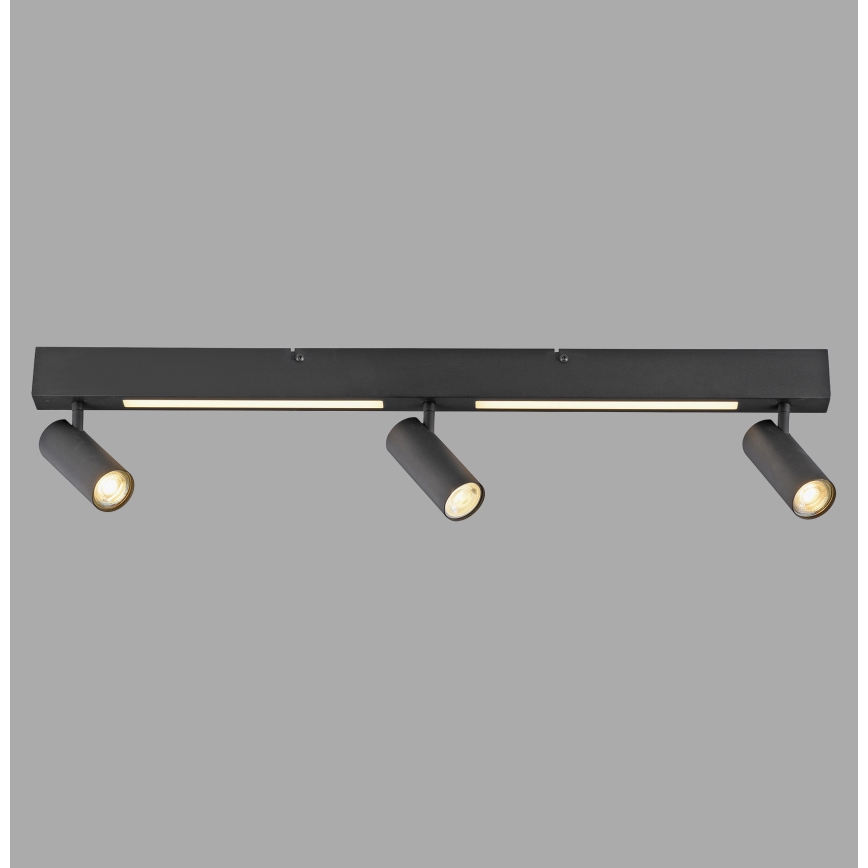 Schöner Wohnen 11794-18 - LED bodové svietidlo DANTE 3×GU10/10 W/230 V + LED/14,4 W čierne