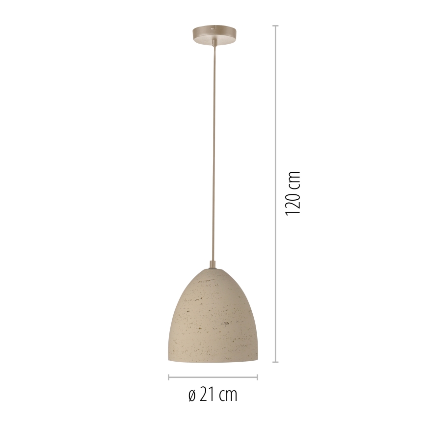 Schöner Wohnen 12540-42 - Závesný luster na lanku TRAVENTA 1xE27/40W/230V pr. 21 cm betón