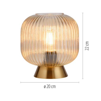Schöner Wohnen 13573-27 - Stolná lampa NAMI 1xE27/25W/230V zlatá/béžová/dymová