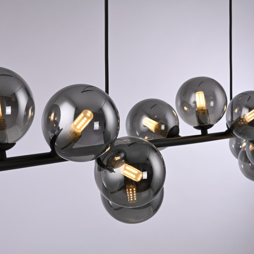 Schöner Wohnen 14504-18 - LED luster na lane DUBAI 13xG9/3W/230V čierna/dymová