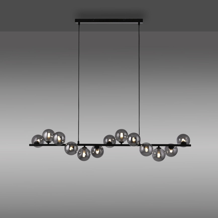 Schöner Wohnen 14504-18 - LED luster na lane DUBAI 13xG9/3W/230V 118 m čierna/dymová