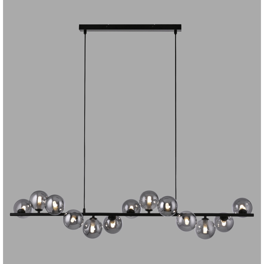 Schöner Wohnen 14504-18 - LED luster na lane DUBAI 13xG9/3W/230V 118 m čierna/dymová