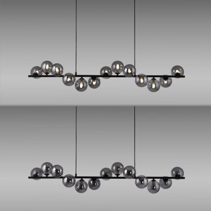 Schöner Wohnen 14504-18 - LED luster na lane DUBAI 13xG9/3W/230V 118 m čierna/dymová