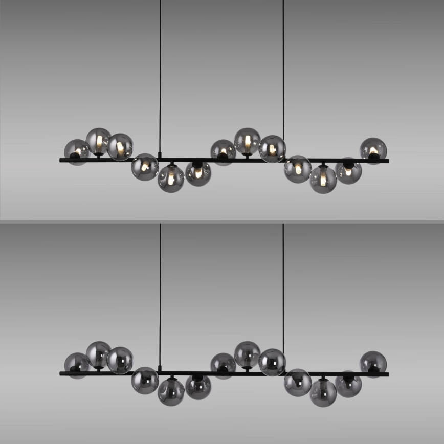 Schöner Wohnen 14504-18 - LED luster na lane DUBAI 13xG9/3W/230V 118 m čierna/dymová