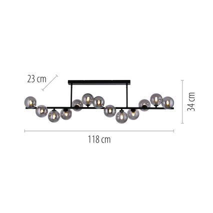 Schöner Wohnen 14505-18 - LED luster na tyči DUBAI 13xG9/3W/230V čierna/dymová