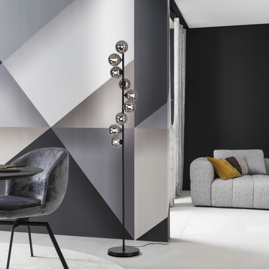 Schöner Wohnen 14506-18 - LED stojacia lampa DUBAI 9xG9/3W/230V čierna/dymová