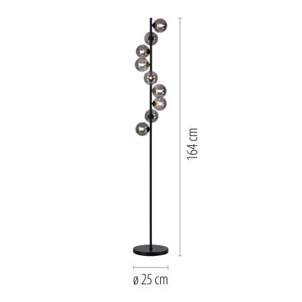 Schöner Wohnen 14506-18 - LED stojacia lampa DUBAI 9xG9/3W/230V čierna/dymová