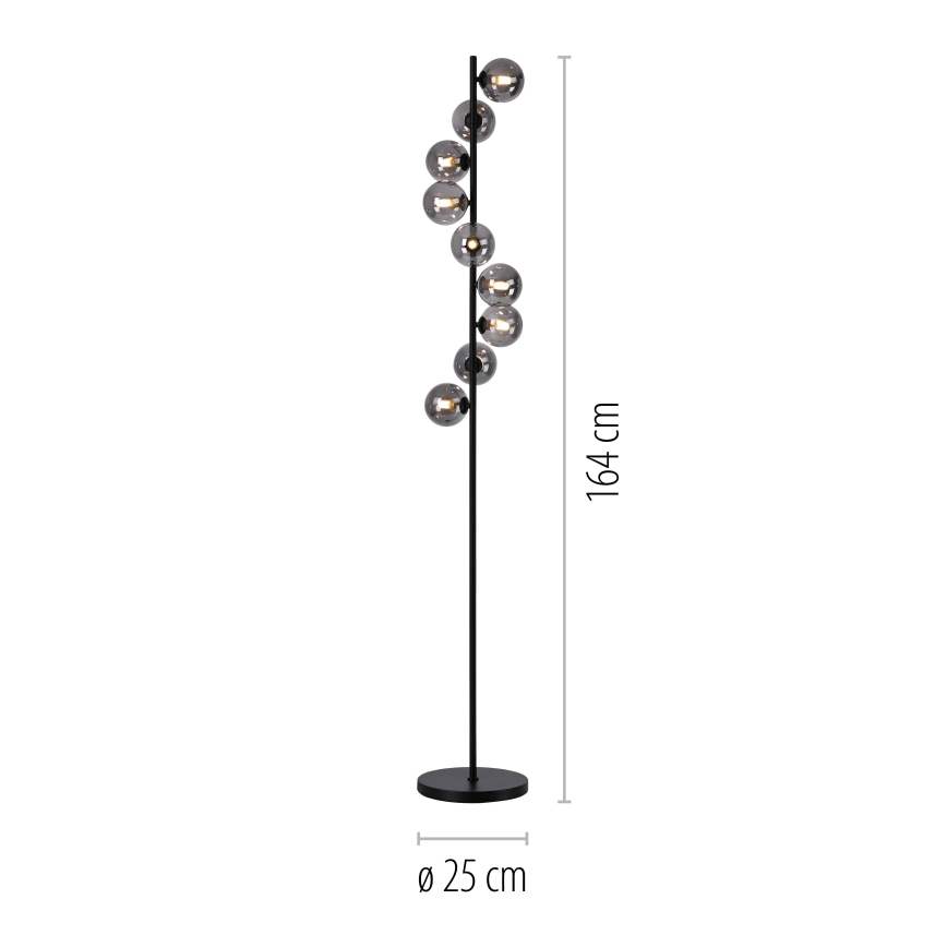Schöner Wohnen 14506-18 - LED stojacia lampa DUBAI 9xG9/3W/230V čierna/dymová