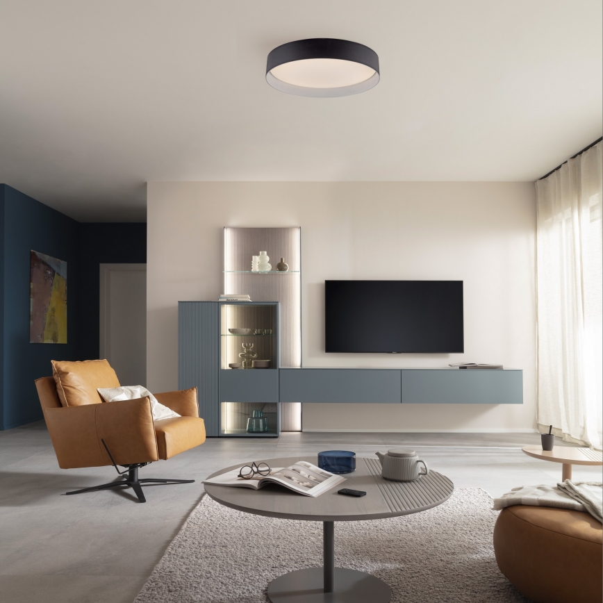 Schöner Wohnen 14594-18 - LED stmievateľné stropné svietidlo TAVOLI LED/20W/230V 2700-6500K priemer 39 cm čierne + diaľkové ovládanie