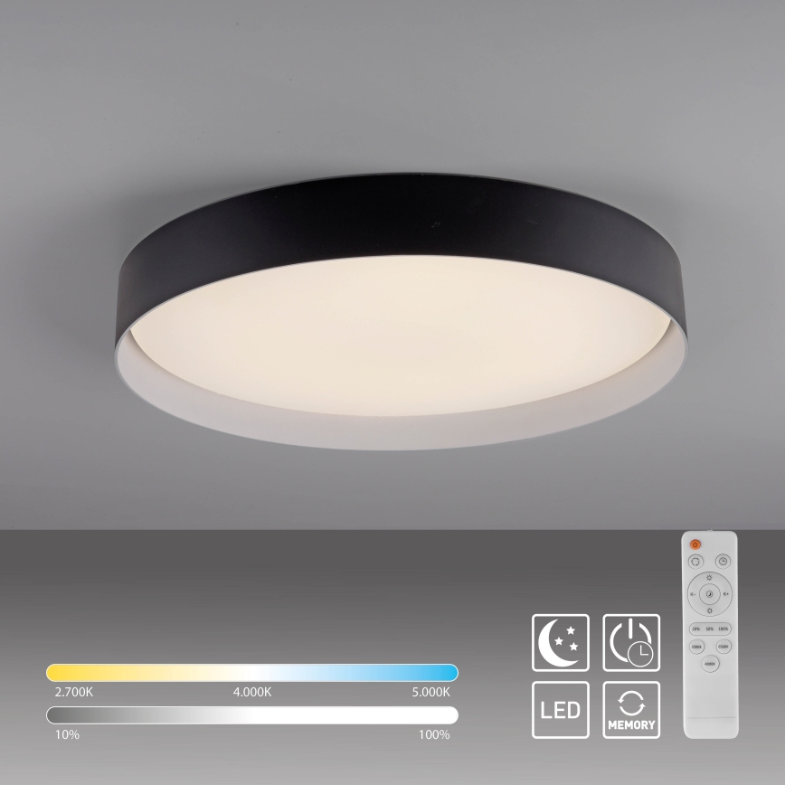 Schöner Wohnen 14595-18 - LED stmievateľné stropné svietidlo TAVOLI LED/34W/230V 2700-6500K priemer 49 cm čierne + diaľkové ovládanie