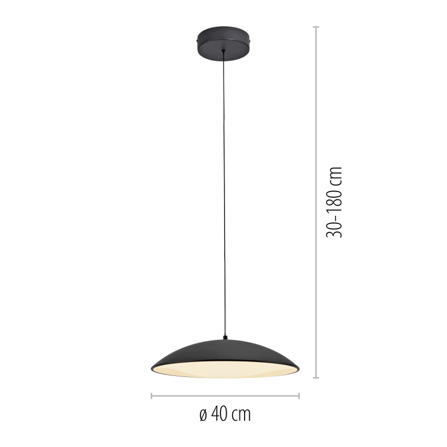 Schöner Wohnen 14606-18 - stmievateľný LED luster na lanku LENTE LED/17W/230V pr. 40 cm čierna