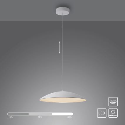 Schöner Wohnen 14607-16 - LENTE LED stmievateľný závesný luster na lankách LED/23W/230V Ø 50 cm biela