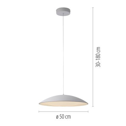 Schöner Wohnen 14607-16 - LENTE LED stmievateľný závesný luster na lankách LED/23W/230V Ø 50 cm biela