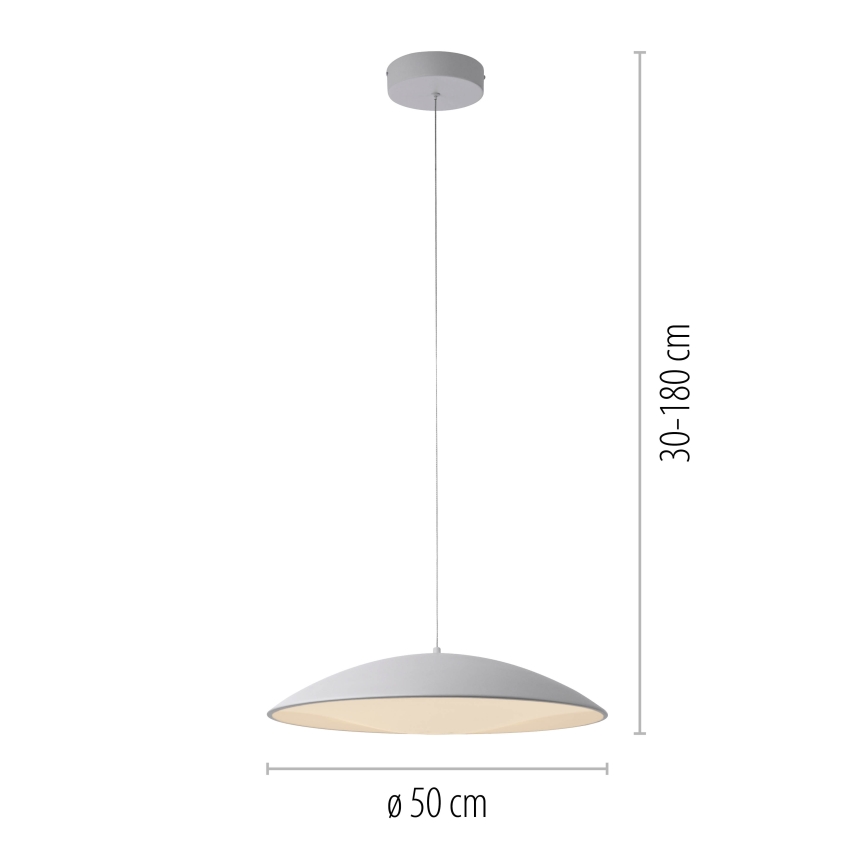 Schöner Wohnen 14607-16 - LENTE LED stmievateľný závesný luster na lankách LED/23W/230V Ø 50 cm biela