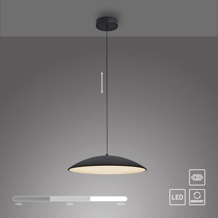 Schöner Wohnen 14607-18 - Stmievateľný LED luster na lanku LENTE LED/23W/230V pr. 50 cm čierny