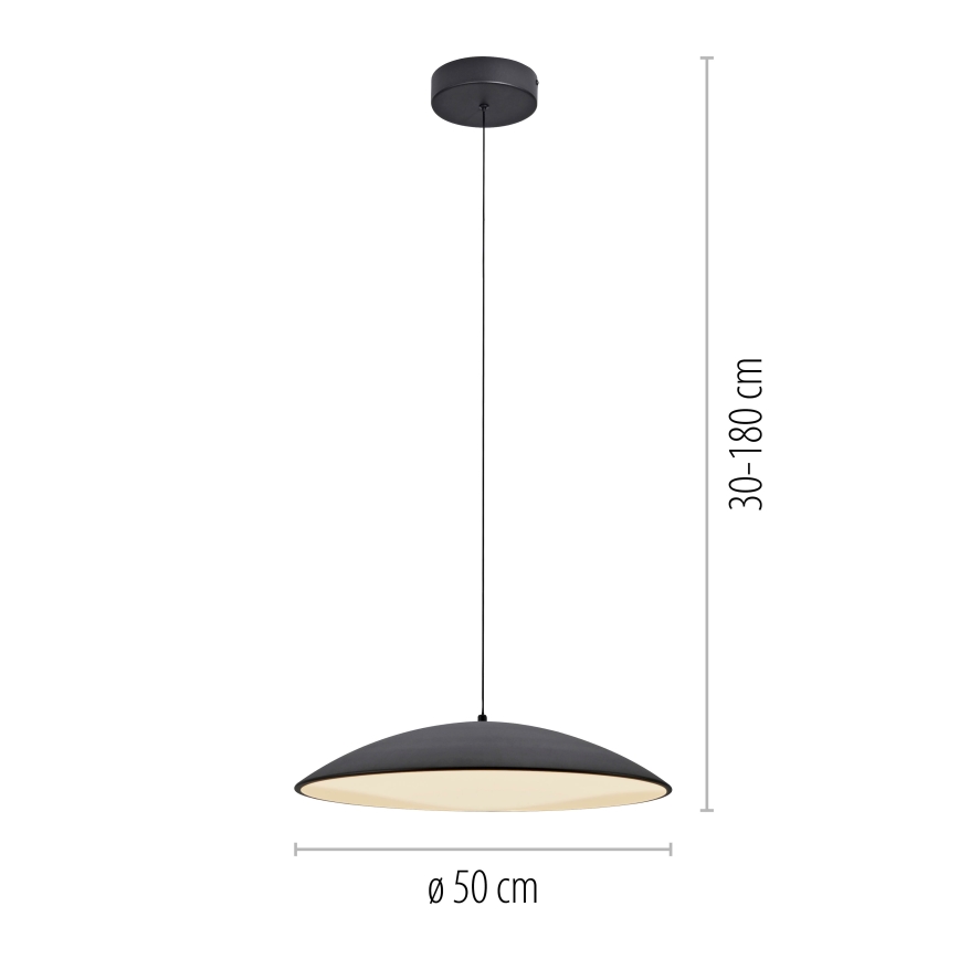 Schöner Wohnen 14607-18 - Stmievateľný LED luster na lanku LENTE LED/23W/230V pr. 50 cm čierny