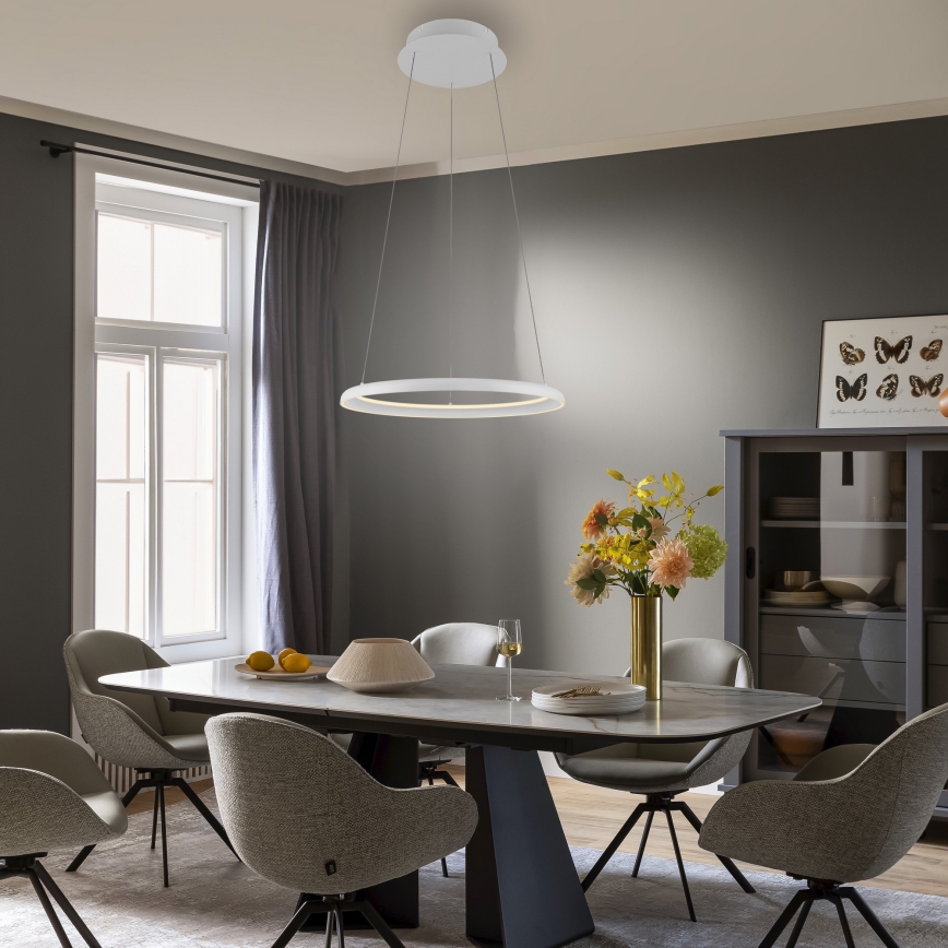 Schöner Wohnen 15570-16 - Stmievateľný LED luster na lankách QUILLO LED/36W/230V, priemer 60 cm, biely