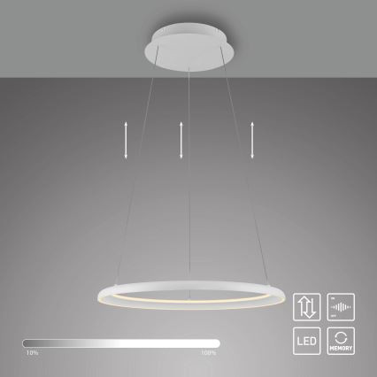 Schöner Wohnen 15570-16 - Stmievateľný LED luster na lankách QUILLO LED/36W/230V, priemer 60 cm, biely