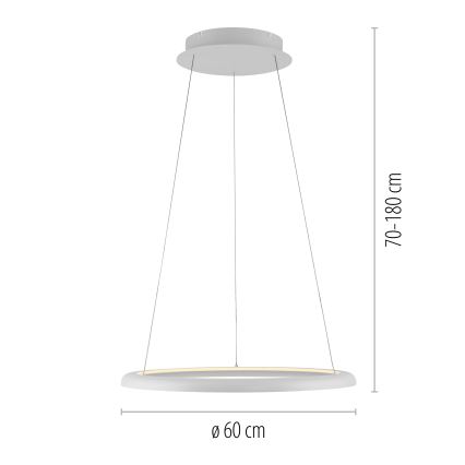 Schöner Wohnen 15570-16 - Stmievateľný LED luster na lankách QUILLO LED/36W/230V, priemer 60 cm, biely