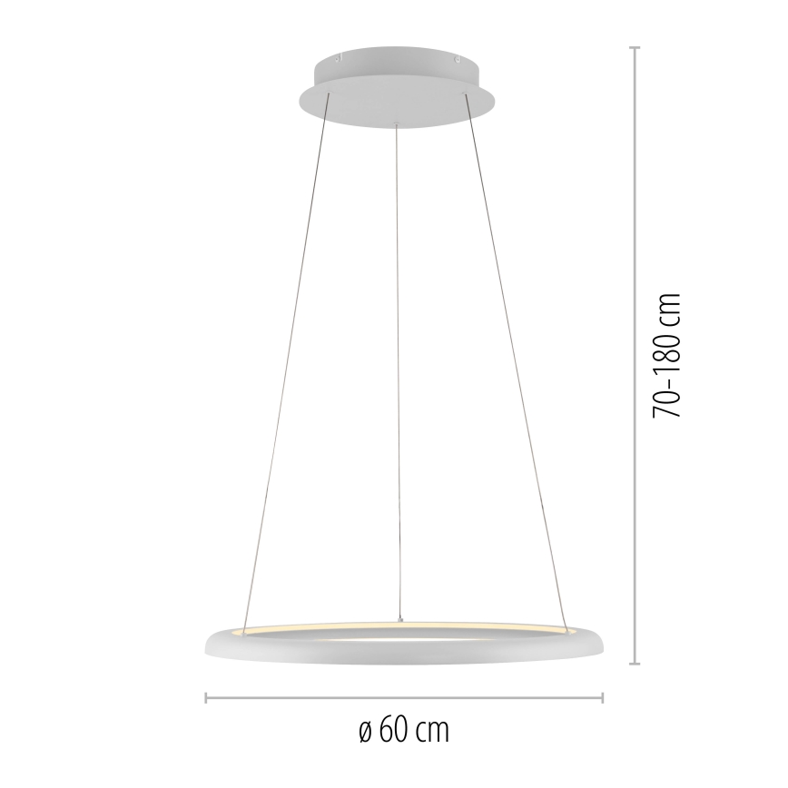 Schöner Wohnen 15570-16 - Stmievateľný LED luster na lankách QUILLO LED/36W/230V, priemer 60 cm, biely