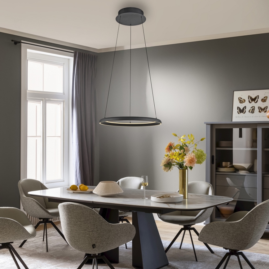 Schöner Wohnen 15570-18 - Stmievateľný LED závesný luster na lanku QUILLO LED/36W/230V priemer 60 cm čierna