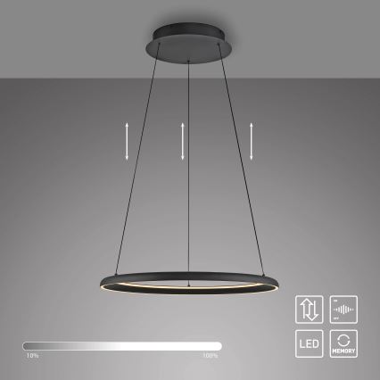 Schöner Wohnen 15570-18 - Stmievateľný LED závesný luster na lanku QUILLO LED/36W/230V priemer 60 cm čierna