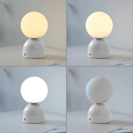 Schöner Wohnen 19218-16 - LED stmievateľná dotyková nabíjateľná stolná lampa RUDI LED/1,2W/5V 3000-6000K 1200 mAh biela