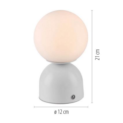 Schöner Wohnen 19218-16 - LED stmievateľná dotyková nabíjateľná stolná lampa RUDI LED/1,2W/5V 3000-6000K 1200 mAh biela