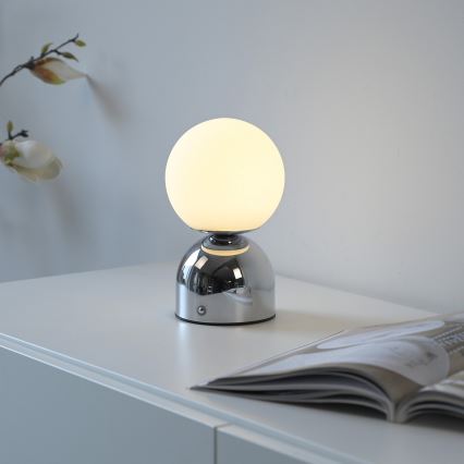 Schöner Wohnen 19218-17 - LED stmievateľná dotyková nabíjacia stolná lampa RUDI LED/1,2W/5V 3000-6000K 1200 mAh lesklý chróm