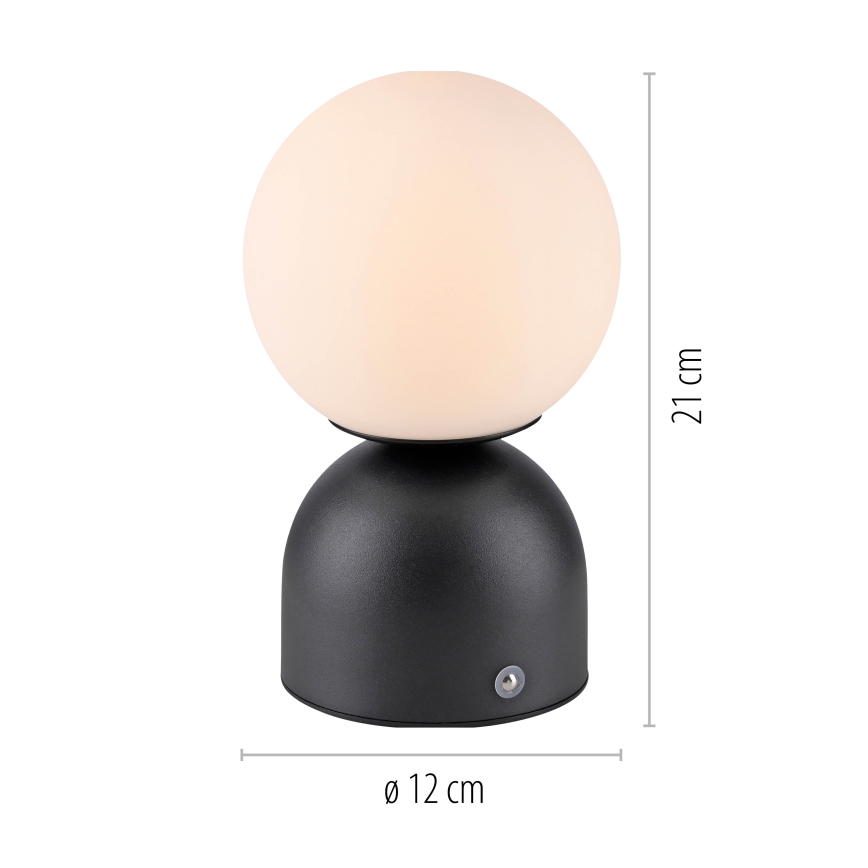 Schöner Wohnen 19218-18 - LED stmievateľná dotyková nabíjateľná stolová lampa RUDI LED/1,2W/5V 3000-6000K 1200 mAh čierna