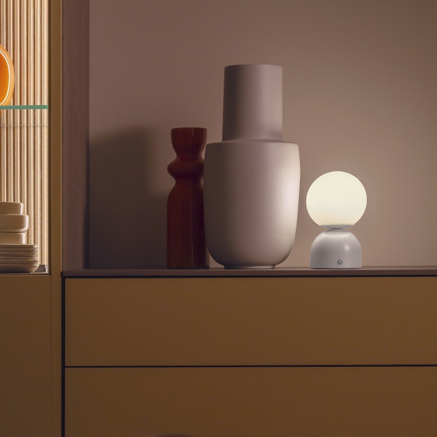 Schöner Wohnen 19218-39 - LED stmievateľná dotyková nabíjateľná stolná lampa RUDI LED/1,2W/5V 3000-6000K 1200 mAh sivá