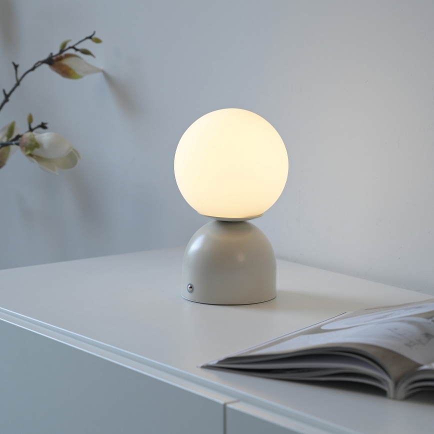 Schöner Wohnen 19218-39 - LED stmievateľná dotyková nabíjateľná stolná lampa RUDI LED/1,2W/5V 3000-6000K 1200 mAh sivá