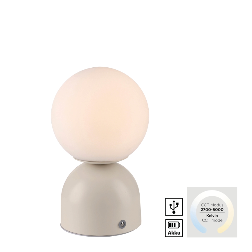 Schöner Wohnen 19218-39 - LED stmievateľná dotyková nabíjateľná stolná lampa RUDI LED/1,2W/5V 3000-6000K 1200 mAh sivá