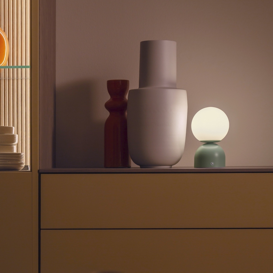 Schöner Wohnen 19218-43 - LED stmievateľná dotyková nabíjateľná stolová lampa RUDI LED/1,2W/5V 3000-6000K 1200 mAh zelená