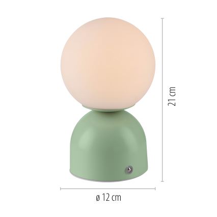 Schöner Wohnen 19218-43 - LED stmievateľná dotyková nabíjateľná stolová lampa RUDI LED/1,2W/5V 3000-6000K 1200 mAh zelená