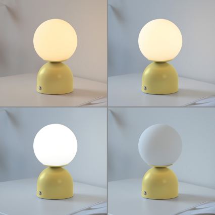 Schöner Wohnen 19218-81 - LED stmievateľná dotyková nabíjacia stolná lampa RUDI LED/1,2W/5V 3000-6000K 1200 mAh žltá