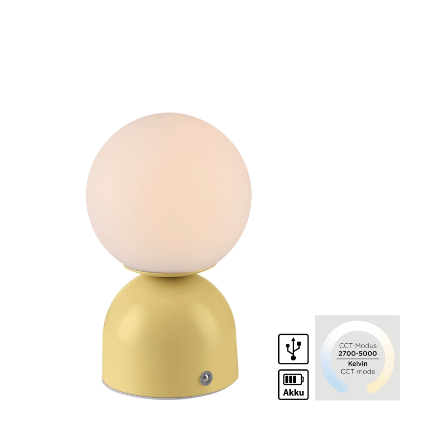 Schöner Wohnen 19218-81 - LED stmievateľná dotyková nabíjacia stolná lampa RUDI LED/1,2W/5V 3000-6000K 1200 mAh žltá