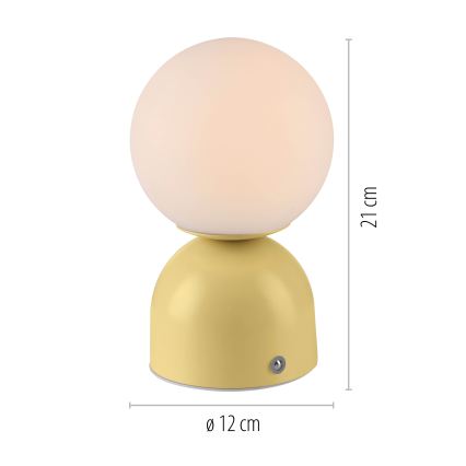 Schöner Wohnen 19218-81 - LED stmievateľná dotyková nabíjacia stolná lampa RUDI LED/1,2W/5V 3000-6000K 1200 mAh žltá