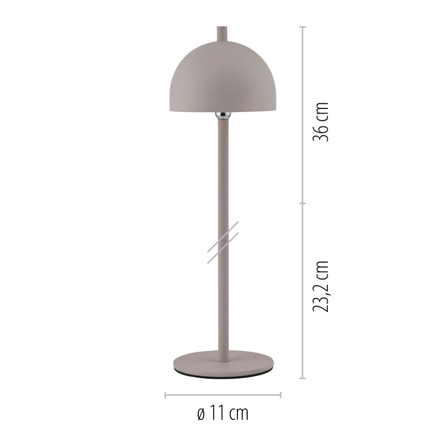 Schöner Wohnen 19244-39 - LED stmievateľná dotyková nabíjateľná vonkajšia stolná lampa BELLIS LED/2,5W/5V 2600 mAh IP54 sivá