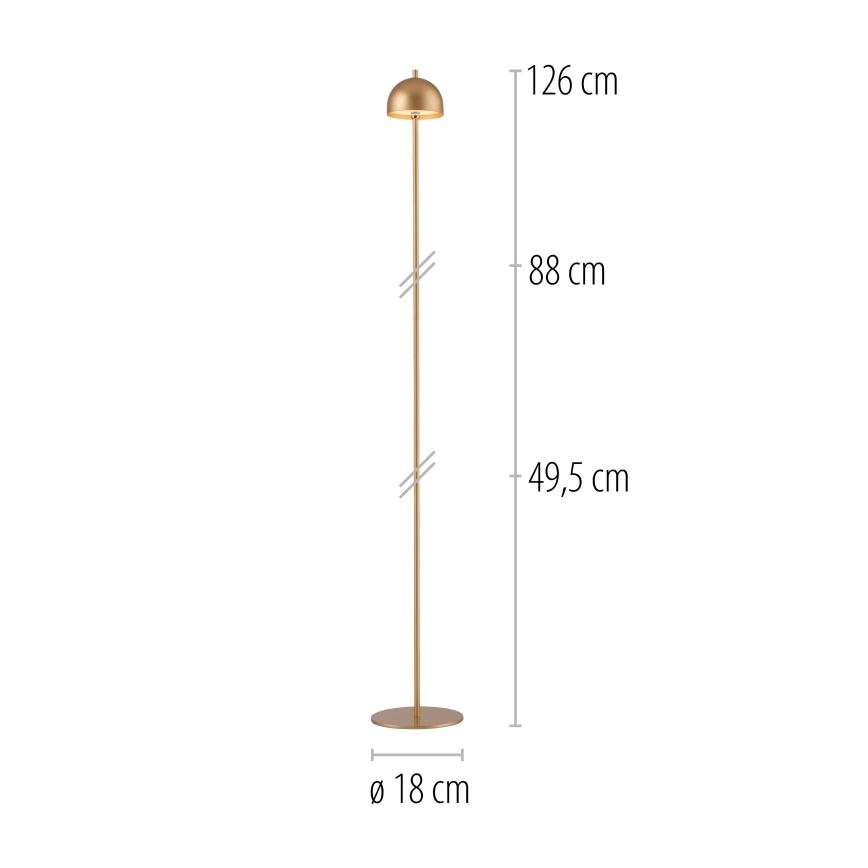 Schöner Wohnen 19245-12 - LED stmievateľná dotyková nabíjateľná vonkajšia stojaca lampa BELLIS LED/2,5W/5V 2600 mAh IP54 zlatá