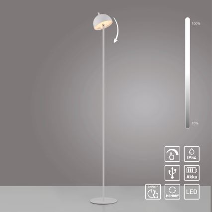 Schöner Wohnen 19245-16 - LED stmievateľná dotyková nabíjacia vonkajšia stojaca lampa BELLIS LED/2,5W/5V 2600 mAh IP54 biela