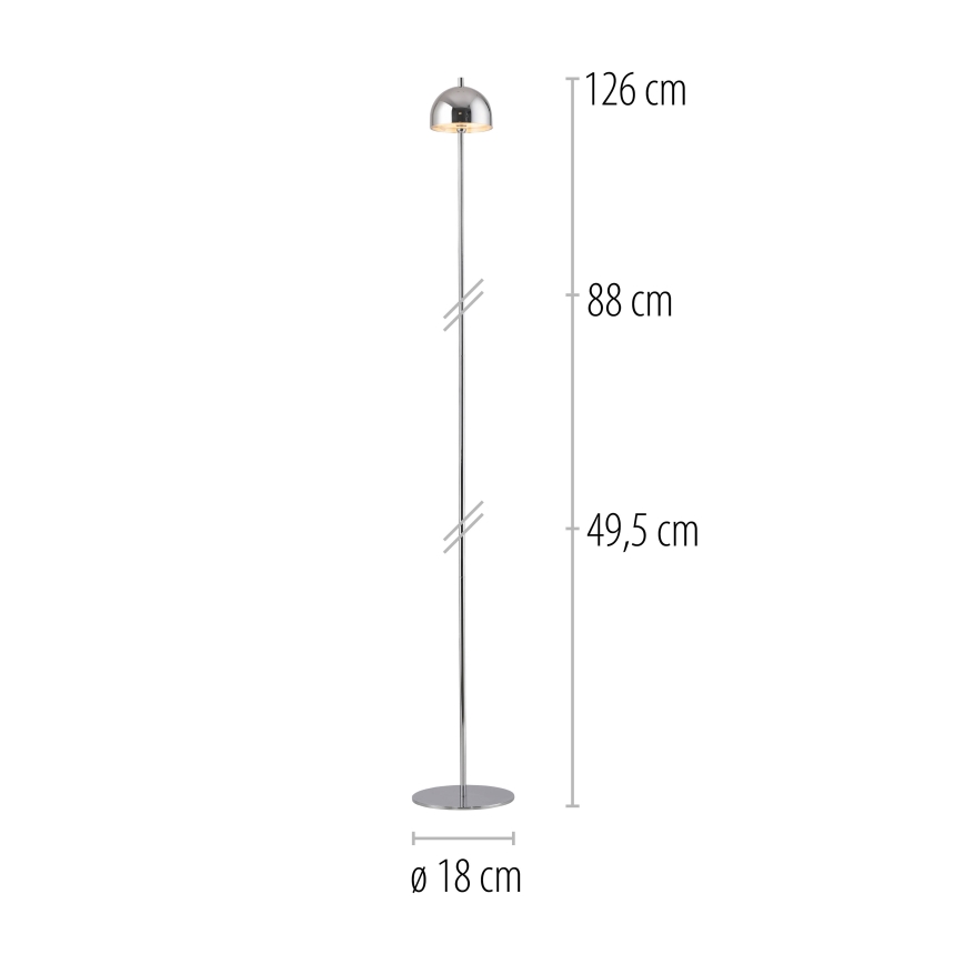 Schöner Wohnen 19245-17 - LED stmievateľná dotyková nabíjacia vonkajšia stojacia lampa BELLIS, LED 2,5 W / 5 V, 2600 mAh, IP54, lesklý chróm