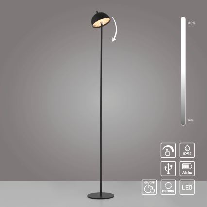 Schöner Wohnen 19245-18 - LED stmievateľná dotyková dobíjateľná vonkajšia stojacia lampa BELLIS LED/2,5W/5V 2600 mAh IP54 čierna