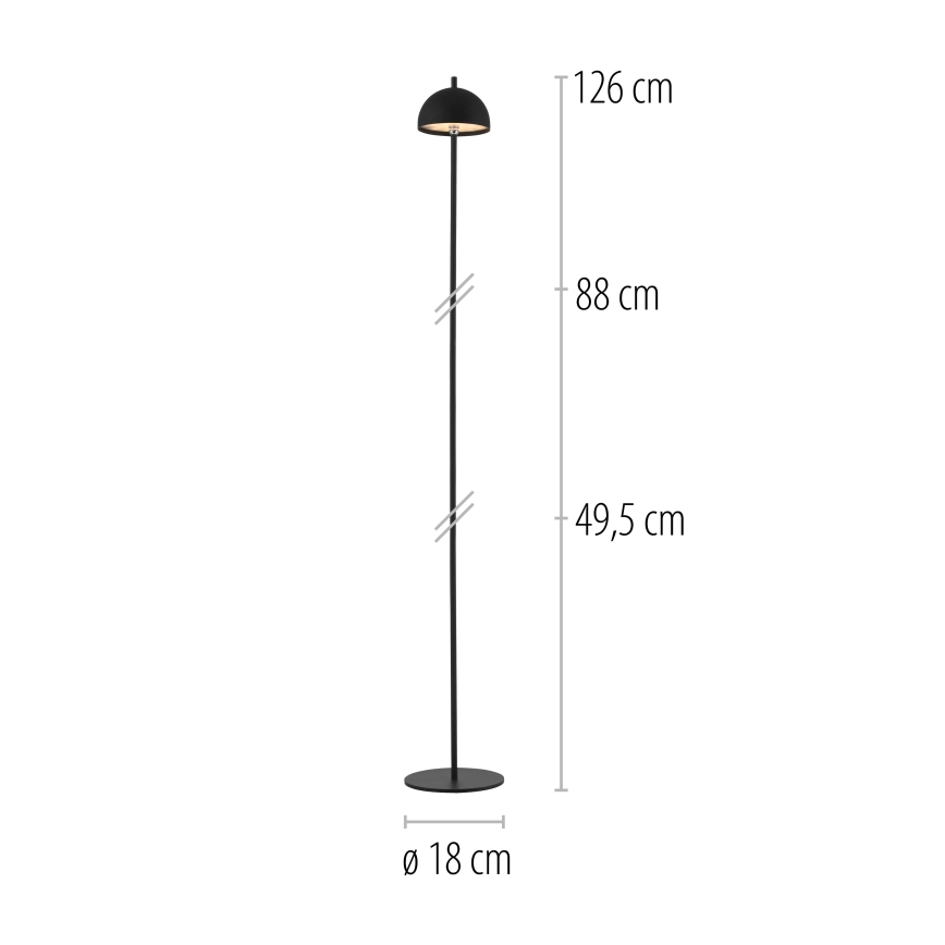 Schöner Wohnen 19245-18 - LED stmievateľná dotyková dobíjateľná vonkajšia stojacia lampa BELLIS LED/2,5W/5V 2600 mAh IP54 čierna