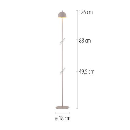 Schöner Wohnen 19245-39 - LED stmievateľná dotyková dobíjateľná vonkajšia stojaca lampa BELLIS LED/2,5W/5V 2600 mAh IP54 sivá