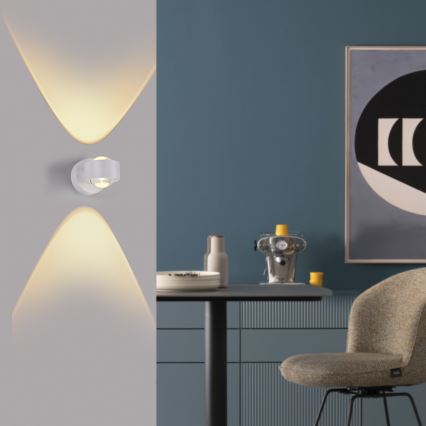 Schöner Wohnen 19331-16 - LED nástenné svietidlo CHIA 2×LED/2 W/230 V biela