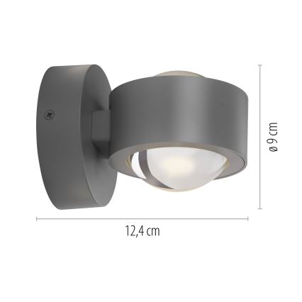 Schöner Wohnen 19331-21 - LED nástenné svietidlo CHIA 2xLED/2W/230V antracitové