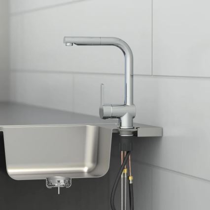 Schütte 79700 - Drezová batéria LONDON s vysúvacou sprchou, lesklý chróm