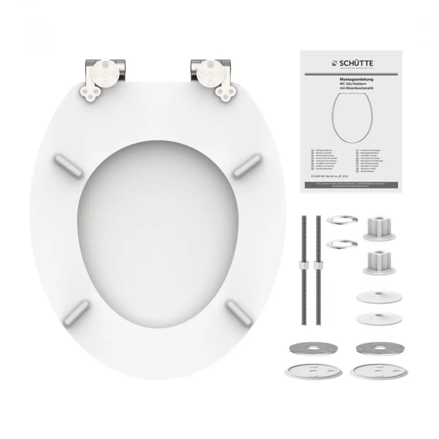 Schütte 84100-A - WC sedadlo, biele, s tichým zatváraním, MDF